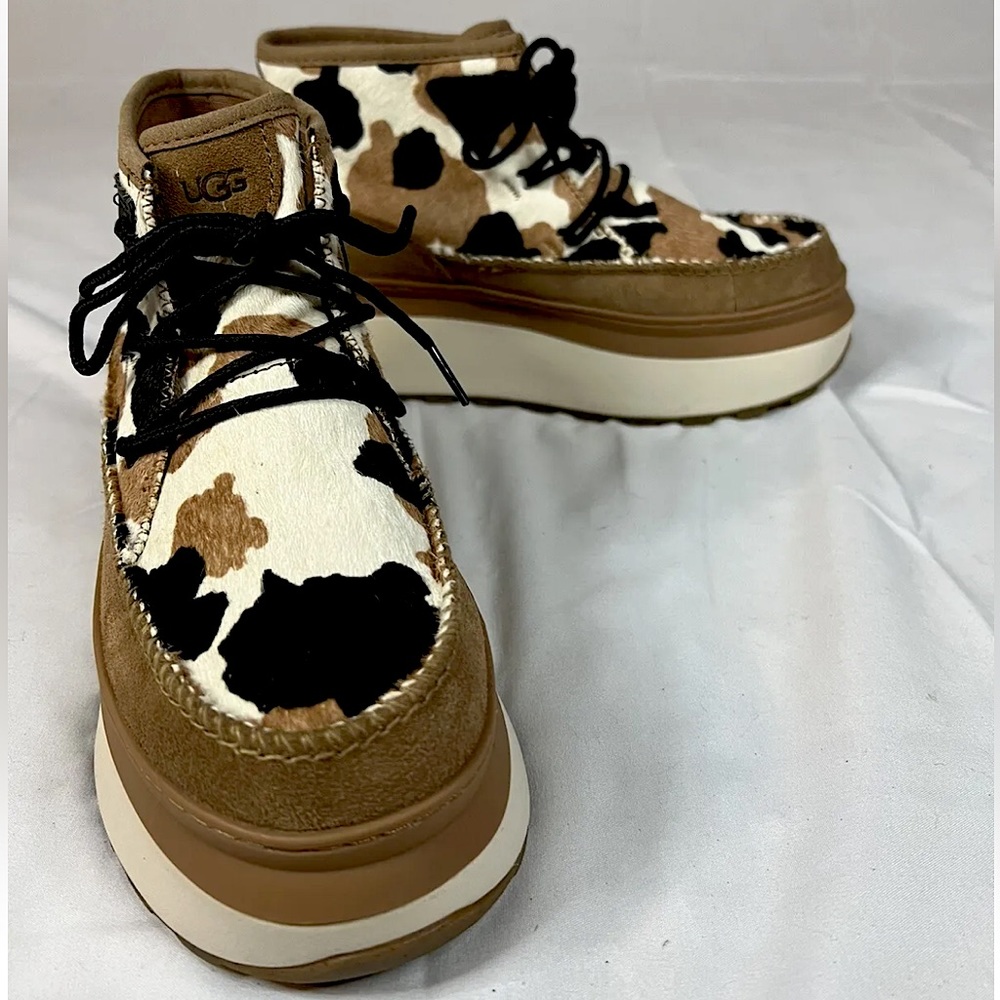 UGG Marin Bootie Cow Print Womens Platform Boots Size 6 Brand New